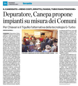 Secolo XIX Levante - conferenza depuratore Chiavari e Tigullio