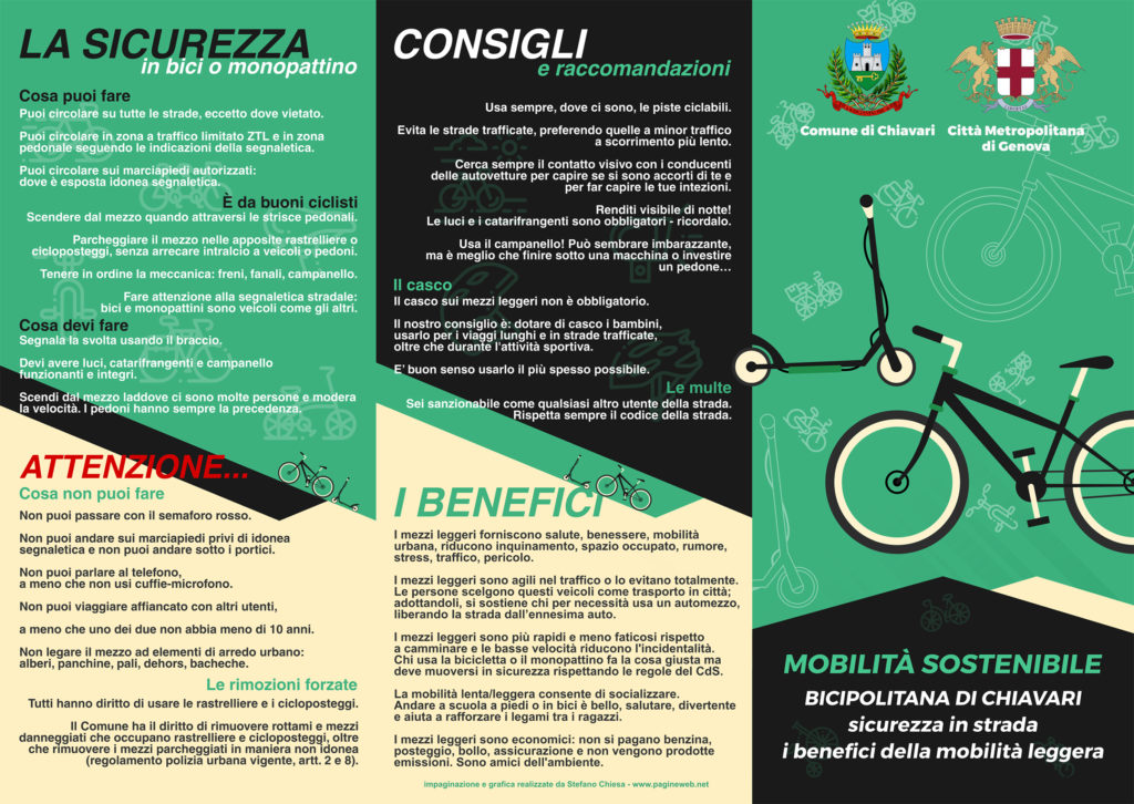 informativa della rete ciclabile chiavarese